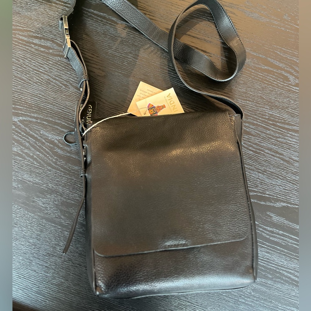 Black Leather Satchel (made in India)